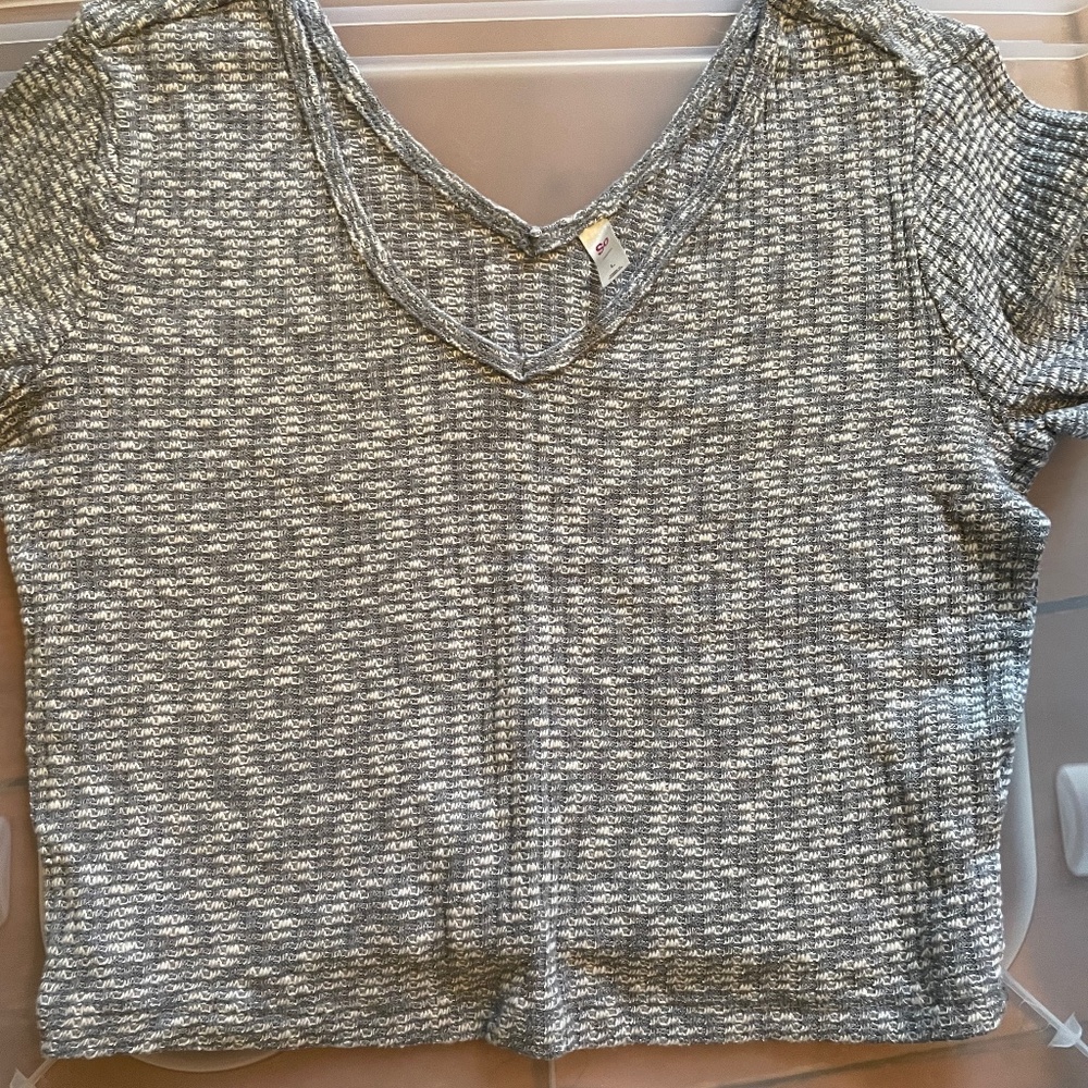 Blue and White Crop Top